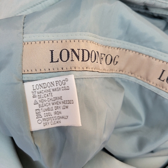 London Fog Mint Green Soft Longsleeve Belted Business Trench Coat, Size‎ 12P - Picture 12 of 12